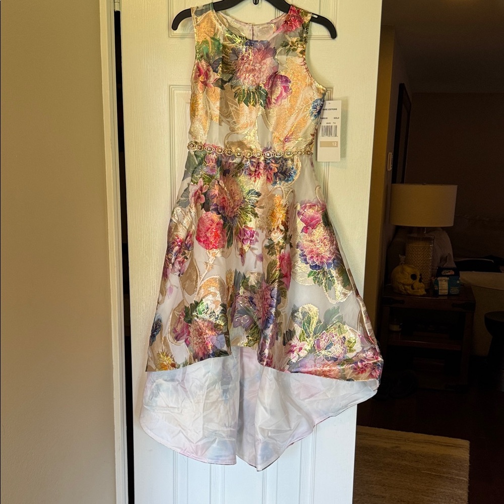 Rare Editions Multicolor Floral Kids Formal Dress
